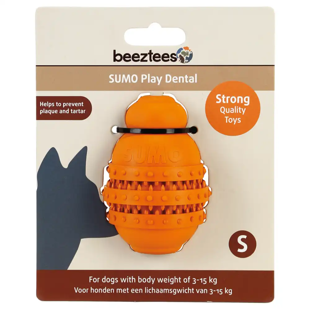 beeztees Sumo Play Dental juguete para perros  - Tamaño S: 6 x 8,5 cm (Diám x Al)