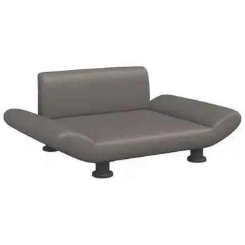 Cama Para Perros De Cuero Sintético Gris 70x45x28 Cm Vidaxl