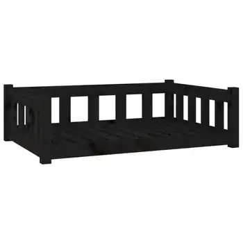 Cama Para Perros Madera Maciza De Pino Negro 95,5x65,5x28 Cm Vidaxl