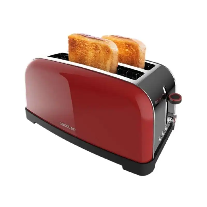 Cecotec Toastin' time 1500 Red Lite Tostadora con 2 Rebanadas Largas 1500W en Rojo