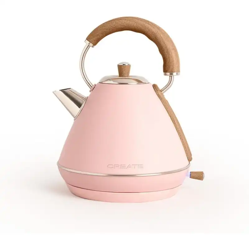 Create Kettle Retro Hervidor de Agua Eléctrico 1,7L 2200W Rosa Pastel