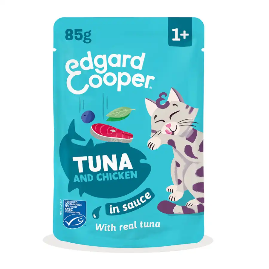 Edgard & Cooper Atún y Pollo sobre en salsa para gatos 85 g - Edgard & Cooper - Comparador de precios