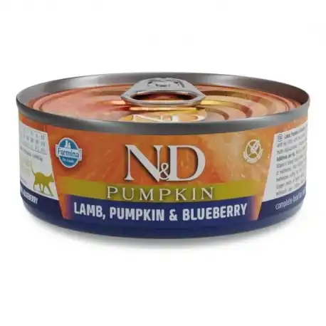 Farmina ND Pumpkin Comida Húmeda para Gatos con Cordero, Calabaza y Arándano, 24 x 70 Gr - Farmina - Comparador de precios