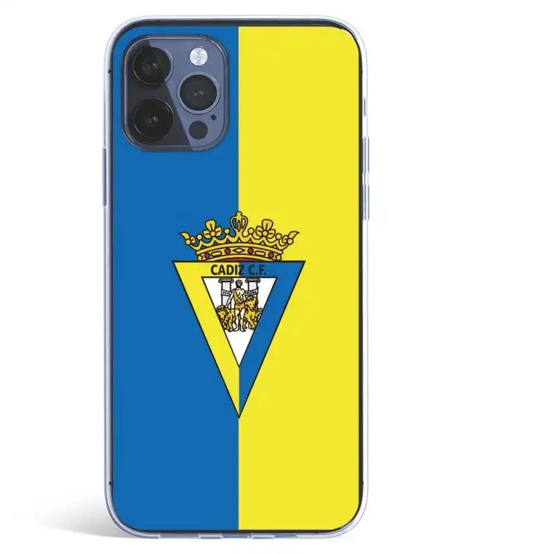 Funda Licencia Oficial Cádiz CF Escudo Fondo Bicolor para iPhone 12 Pro