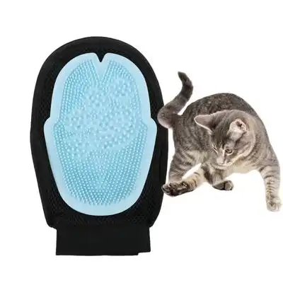 FurryFusion Guante de baño y cepillado para gatos y perros - Azul - Furry Fusion - Comparador de precios