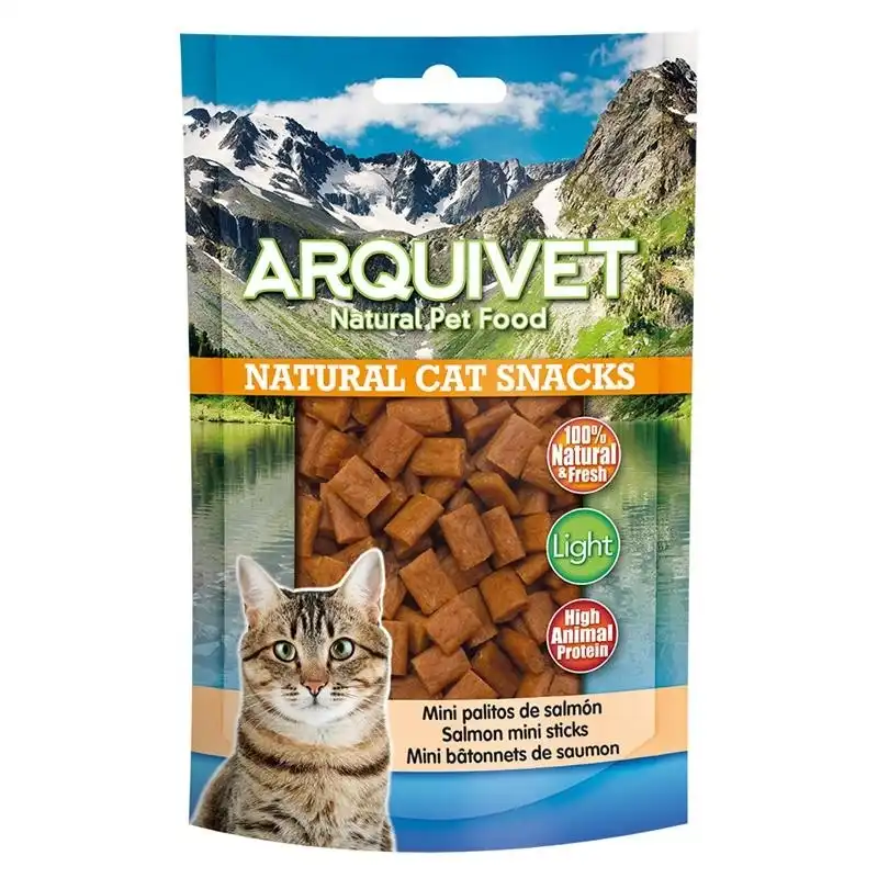 Golosinas para gatos Snack gato - Mini palitos de Salmón - 50gr, Unidades 24 unidades