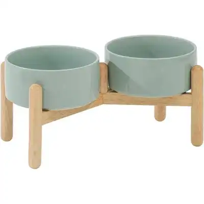 HausPets Comedero de cerámica elevado para perros, verde claro, doble - Artículo 1 - HausPets - Comparador de precios