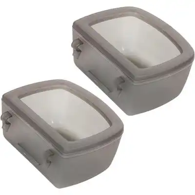 HausPets Juego 2 comederos antiderrame tipo jaula perros pequeños, color - gris - HausPets - Comparador de precios