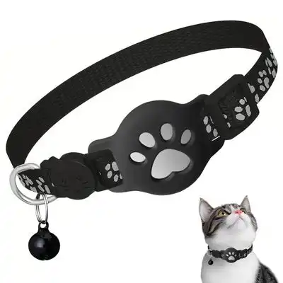 IntiMeg Collar reflectante para gato con cascabel - Negro - IntiMeg - Comparador de precios