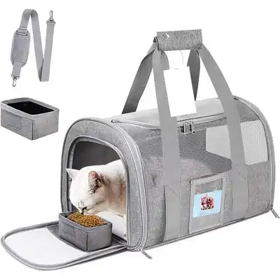 UAMLY Bolsa de transporte grande y plegable con laterales suaves para gatos - Gris - Uamly - Comparador de precios