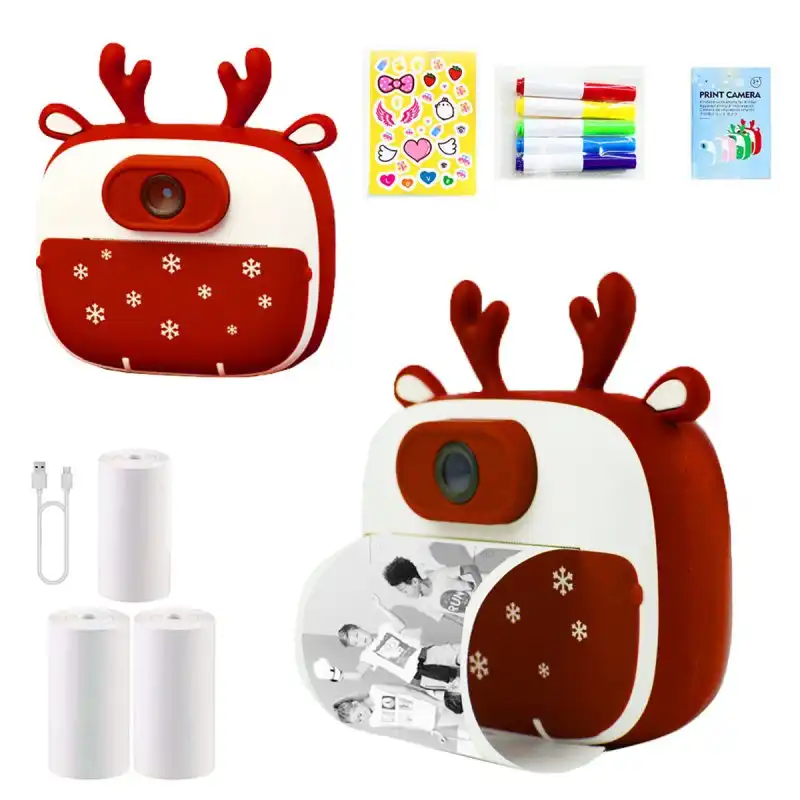 Kinsi D13 Cámara Instantánea Compacta 2 En 1 Infantil Rojo