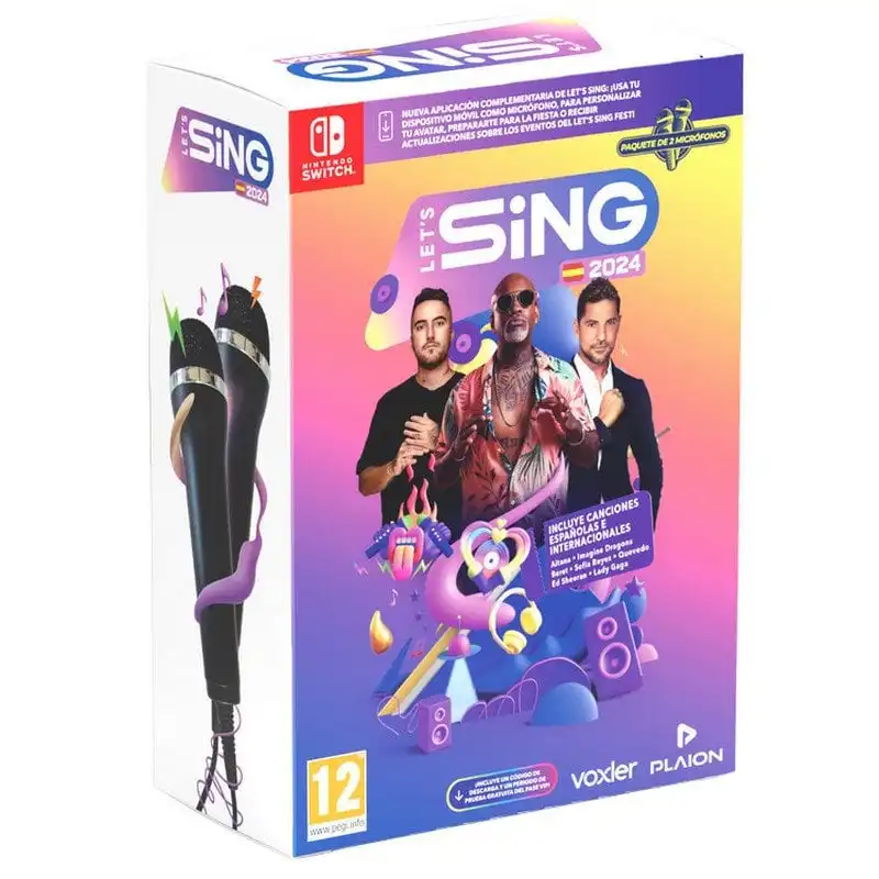 Let's Sing 2024 + 2 Micrófonos Nintendo Switch
