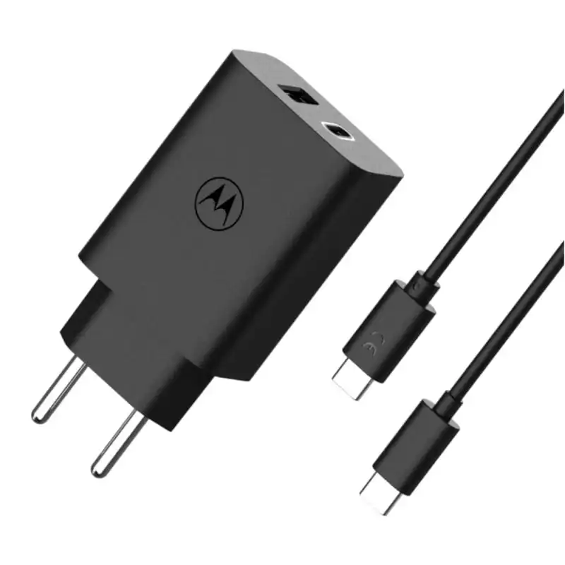 Motorola TuboPower 50 Duo SJMC502 Cargador de Red Eléctrica USB-A + USB-C Carga Rápida 50W Negro