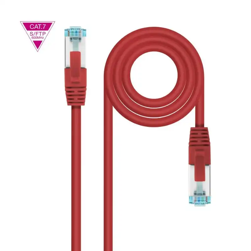 Original Cherry Cable de Red Ethernet Cat.7 Lszh Sftp Pimf Awg26 30cm Rojo