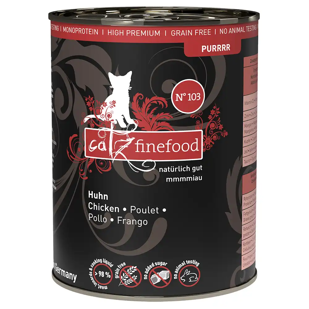 catz finefood Purrrr en latas 6 x 400 / 375 g - Nº 103 Pollo (6 x 400 g)