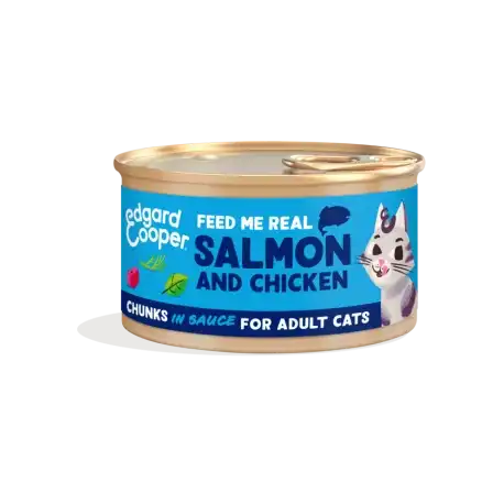 Edgard & Cooper Comida Húmeda para Gatos con Salmón y Pollo, 18 x 85 gr - Edgard & Cooper - Comparador de precios