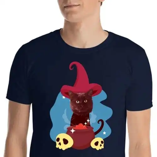Mascochula camiseta hombre el brujo personalizada con tu mascota azul marino