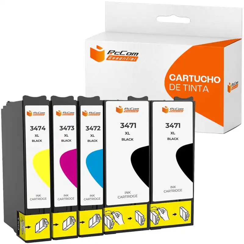 Pccom Essential Epson 34xl Cartucho Tinta Compatible Negro/cian/magenta/amarillo Pack De 5