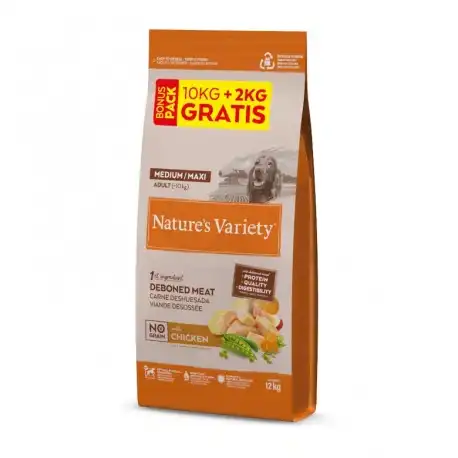12 KG Nature's Variety No Grain Adult Medium Maxi Pollo pienso para perros - Natures Variety - Comparador de precios
