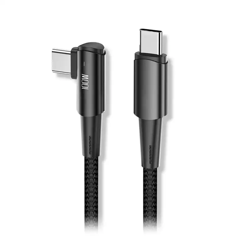 1Life Cable USB-C Acodado 90º 100w 2m Negro