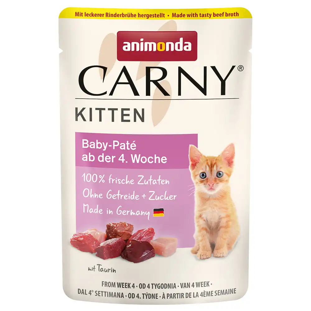 Animonda Carny Kitten 12 x 85 g en bolsitas - Baby-Paté con caldo de vacuno