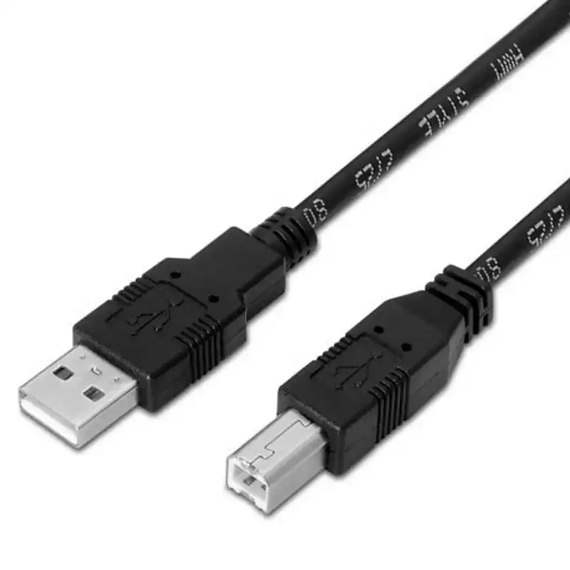 Cable Impresora USB 2.0 Tipo A/B Macho/Macho 50cm Negro