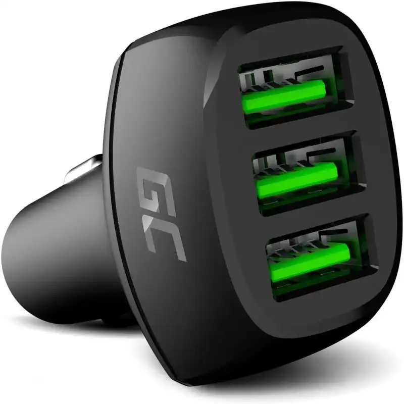 Green Cell CADGC01 Cargador de Coche 54W 3x USB 18W Ultra Charge Negro