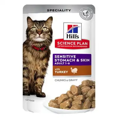 Hill's Science Plan Adult Cat Sensitive Stomach & Skin - Pavo (12 x 85 g) - Hill's Science Plan - Comparador de precios