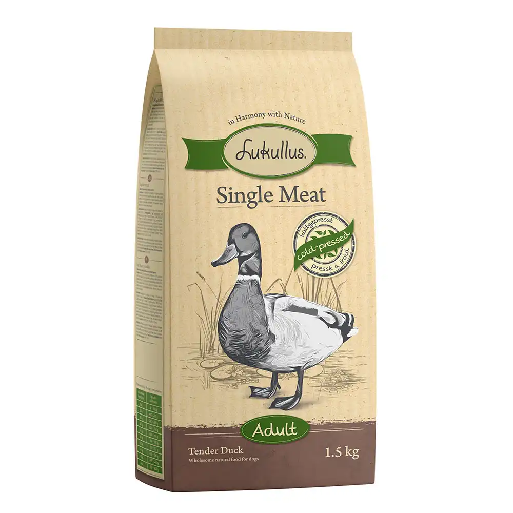 Lukullus Single Meat sin cereales con tierno pato - 1,5 kg