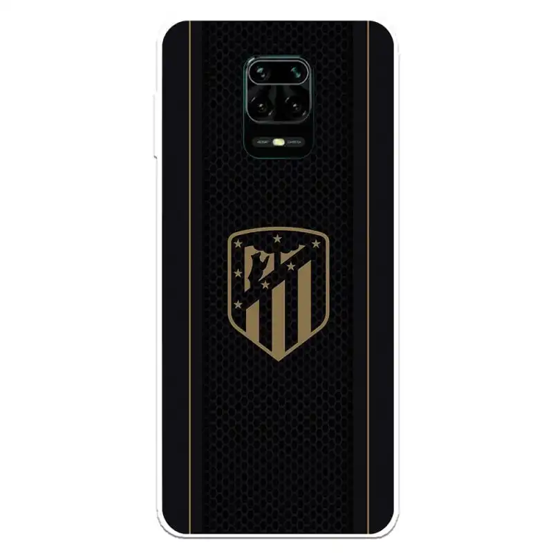 Funda Licencia Oficial del Atleti Escudo Dorado Fondo Negro para Xiaomi Redmi Note 9S