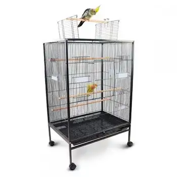 Jaula Para Pájaros Mobiclinic 95 X 43 X 61.5 Cm 8 Puertas Comederos Y Bebederos Ruedas Bandeja Extraíble Ninfa