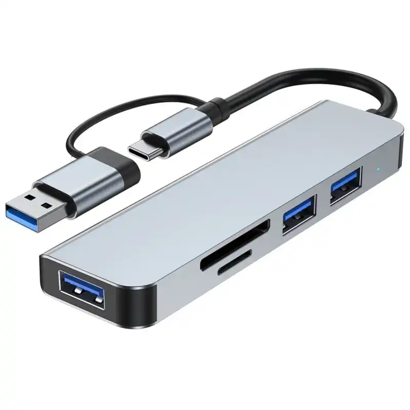 Klack HUB 5 en 1 USB-C a USB 3.0/USB-A/Lector de Tarjetas