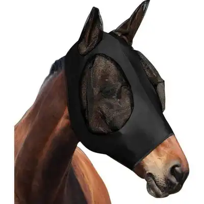 ZooVenture Máscara antimosquitos caballos - Lycra, protección UV, elástica - Negro - Zooventure - Comparador de precios