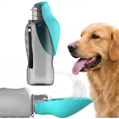 HausPets Botella de agua perros 800 ml BPA bebedero integrado paseos viajes - 800 ml - HausPets - Comparador de precios