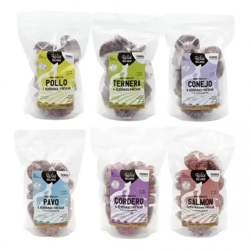 Pack mixto de menú completo BARF 6 sabores para perros