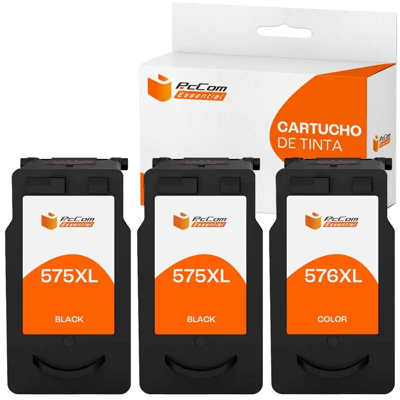 Pccom Essential Canon Pg575xl/cl576xl Cartucho Tinta Compatible Negro Pack 3