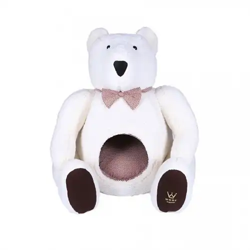 Cama de oso Woof para perros color Blanco