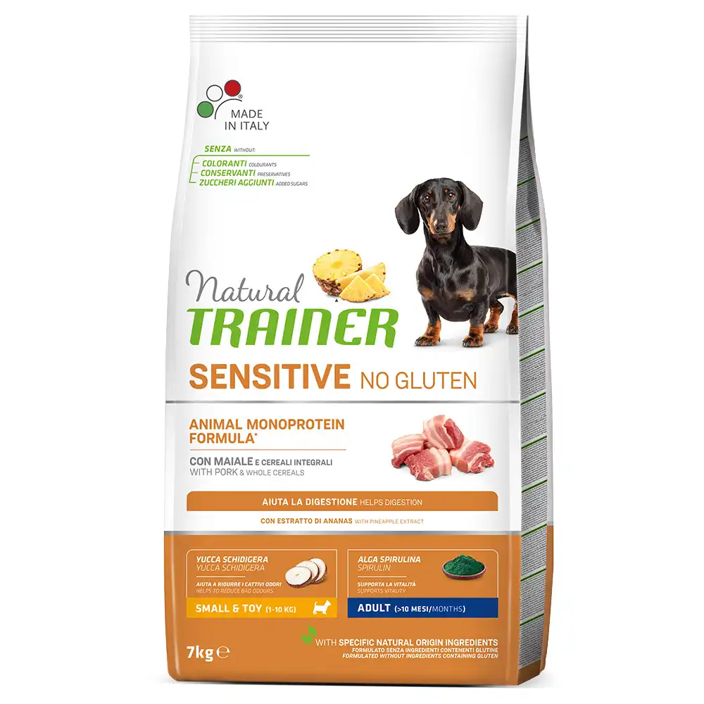 Natural Trainer Sensible Sin Gluten Pequeño y  con Carne de Cerdo - 7 kg