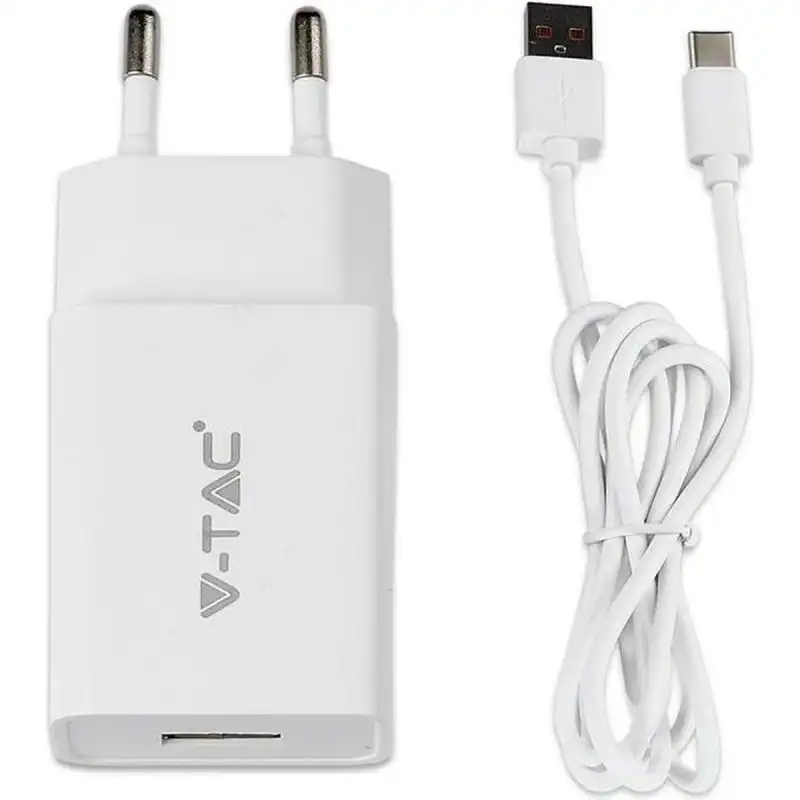 V-Tac VT-5382 Cargador Rápido 3A USB-C Blanco