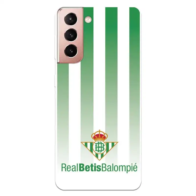 Funda Licencia Oficial Real Betis Balompié Fondo Rayas Verdiblancas para Samsung Galaxy S21