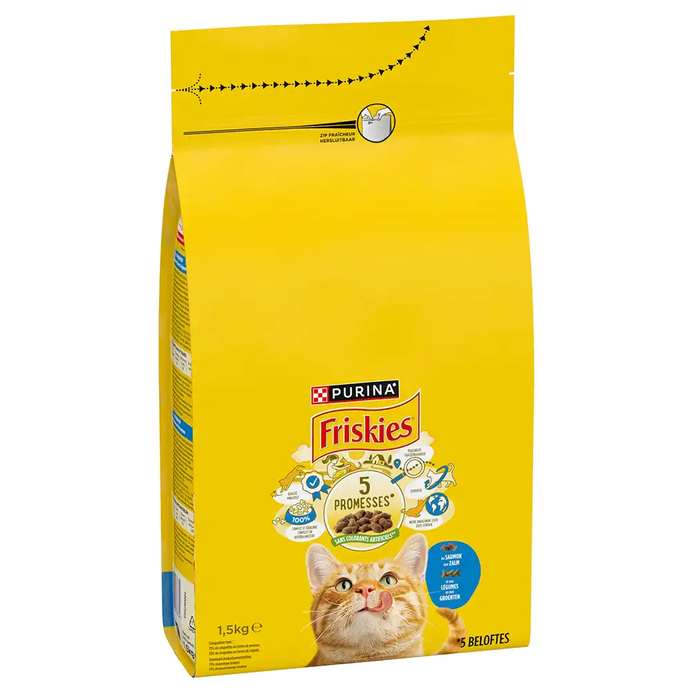PURINA Friskies Adult Cat con salmón y verduras - 3 x 1,5 kg - Pack Ahorro - Friskies - Comparador de precios