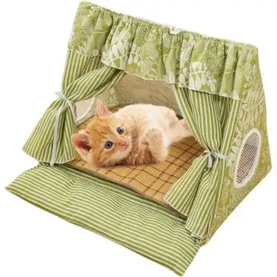 UAMLY Cama con tienda de campaña para gatos - Verde - Uamly - Comparador de precios