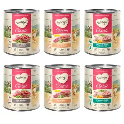 Feringa Classic Meat Menu 6 x 800 g - Pack mixto II: conejo y pavo, cordero y vacuno, pato y ternera - Feringa - Comparador de precios