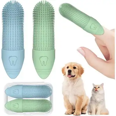 HausPets 2 cepillos dentales perro silicona 360° duradero - Juego de 2 pinceles - HausPets - Comparador de precios