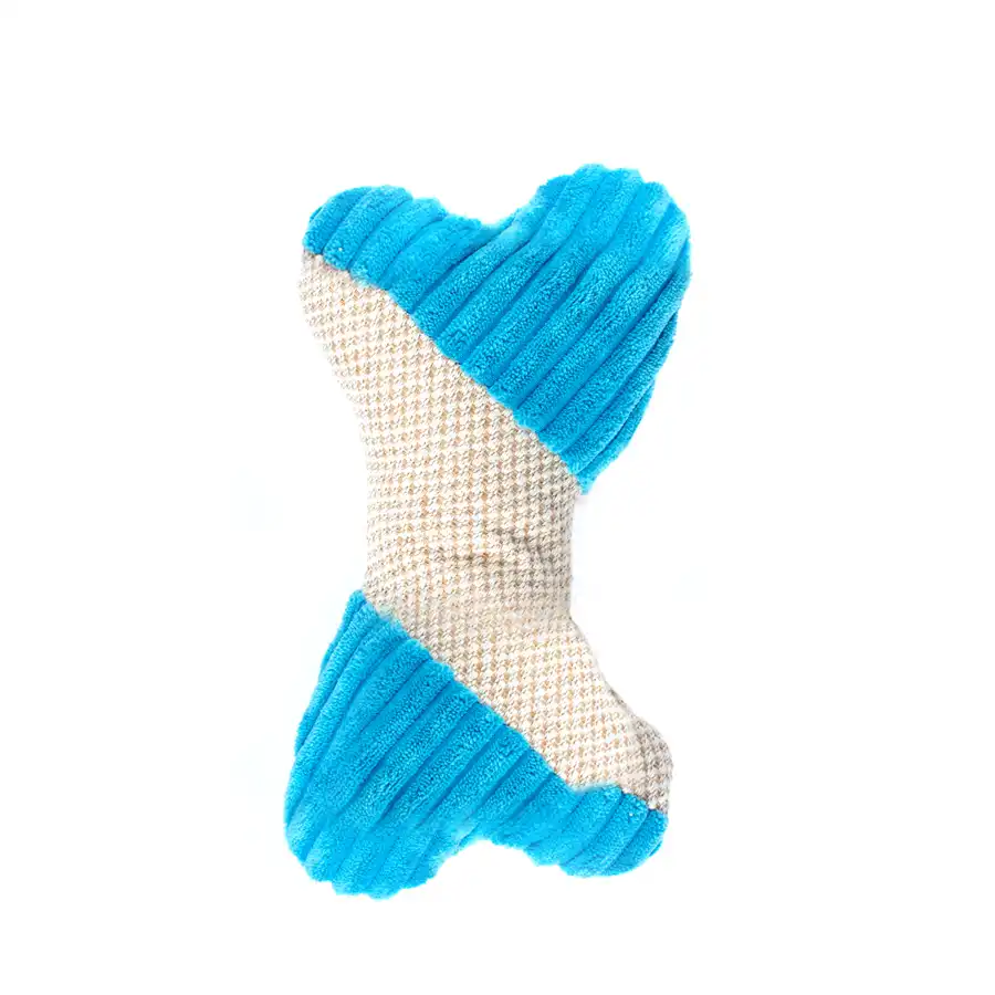 Play&Bite Premium Hueso azul de peluche para perros