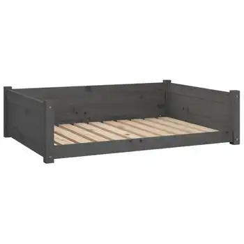 Cama Para Perros Madera Maciza De Pino Gris 95,5x65,5x28 Cm Vidaxl