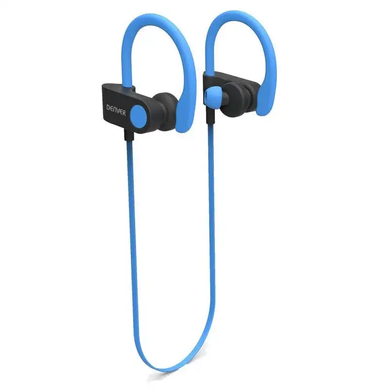 Denver BTE-110 BLUE Auriculares Bluetooth Deportivos con Banda para Cuello Azul/Negro