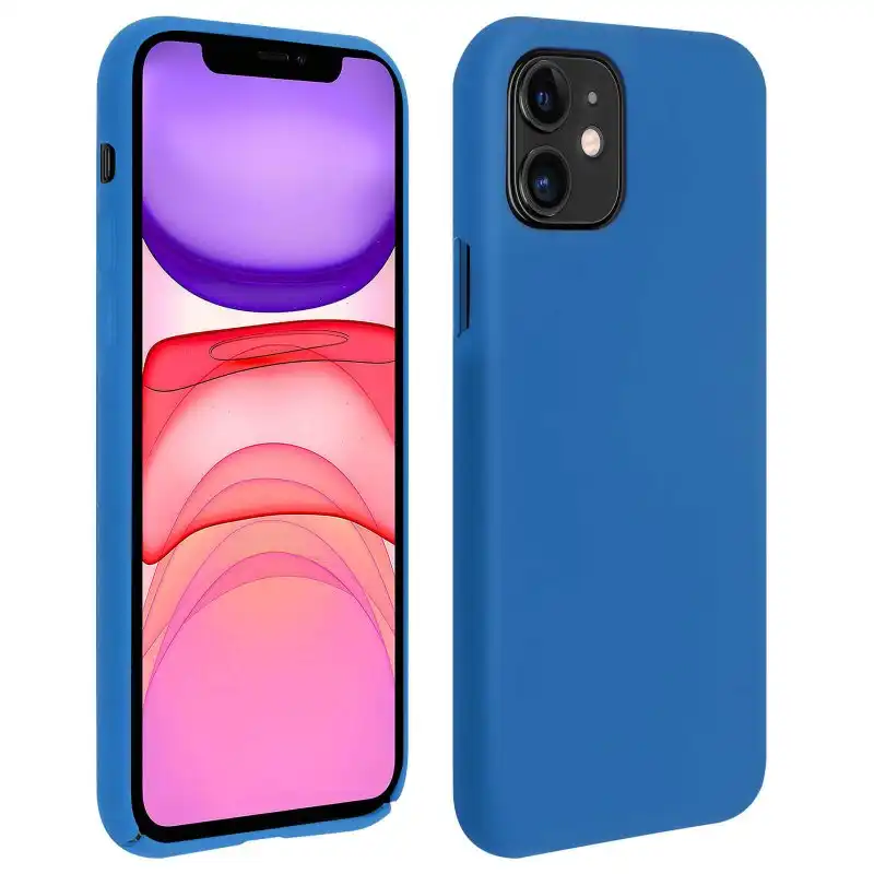 Avizar Funda de Silicona Semirrígida Mate Suave Azul para iPhone 11
