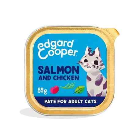 Edgard & Cooper Comida Húmeda Para Gatos en Paté con Salmón y Pollo, 16x85gr - Edgard & Cooper - Comparador de precios