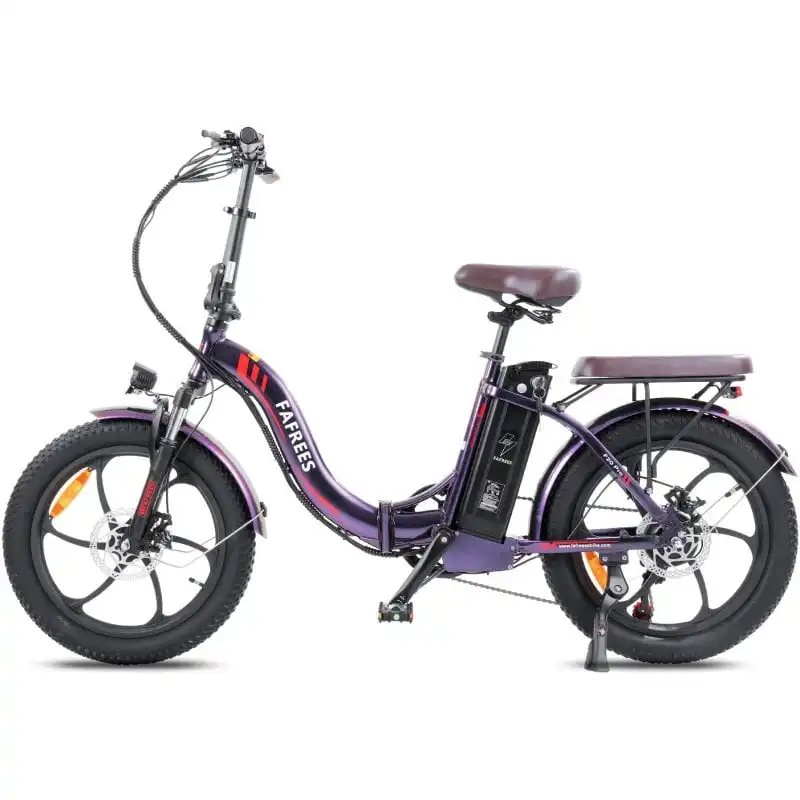 Fafrees F20 Pro Bicicleta Eléctrica E-Bike 250w Autonomía 80km Frenos de Disco Púrpura Deslumbrante